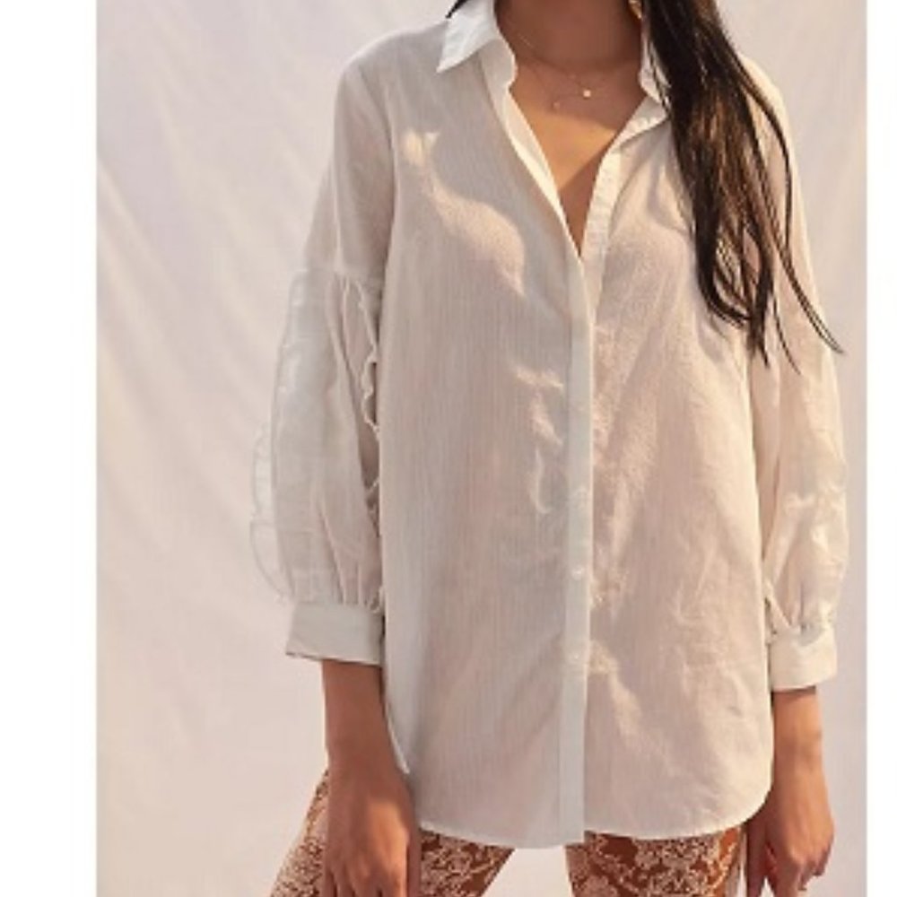 Maeve Ruffled Tunic Buttondown size S